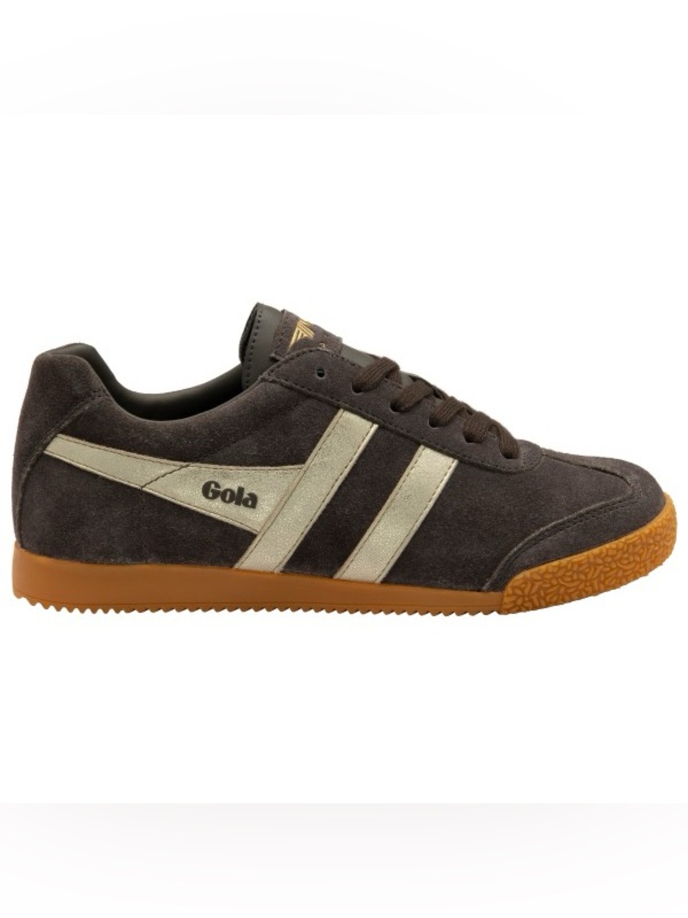 Gola Anthropologie Harrier Mirror Suede Sneakers in Mocha / Gold / Gum NWOB